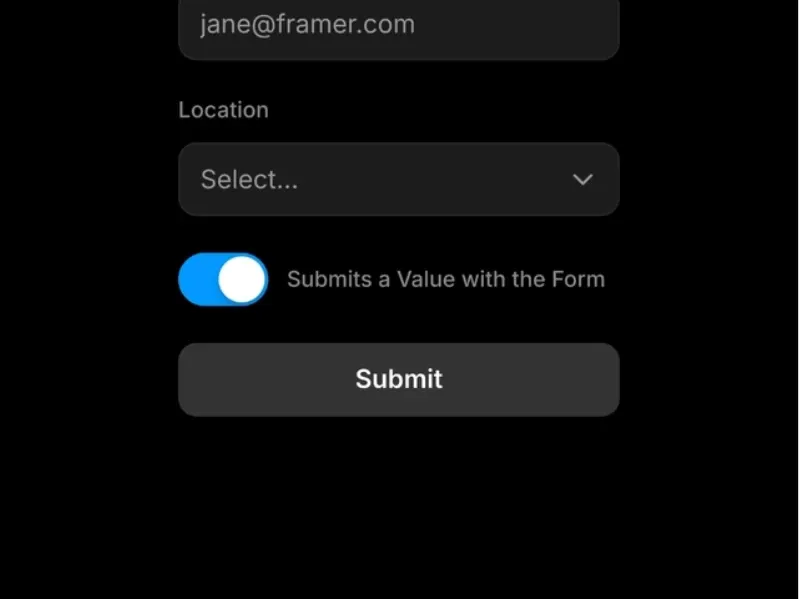 Form Toggle Switch framer form components