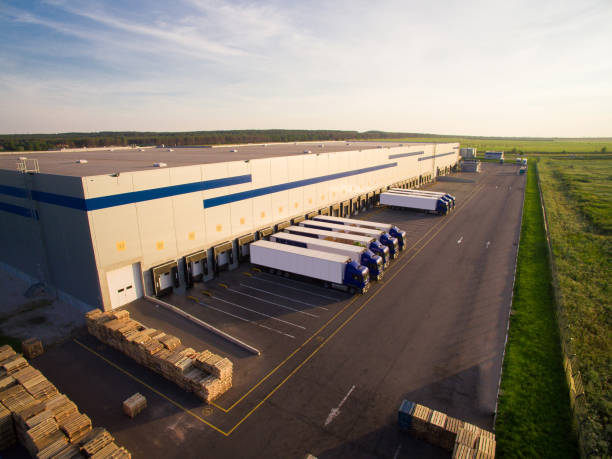 Trucks loading at a logistics center, symbolizing the transport sector amid fluctuating price trends.