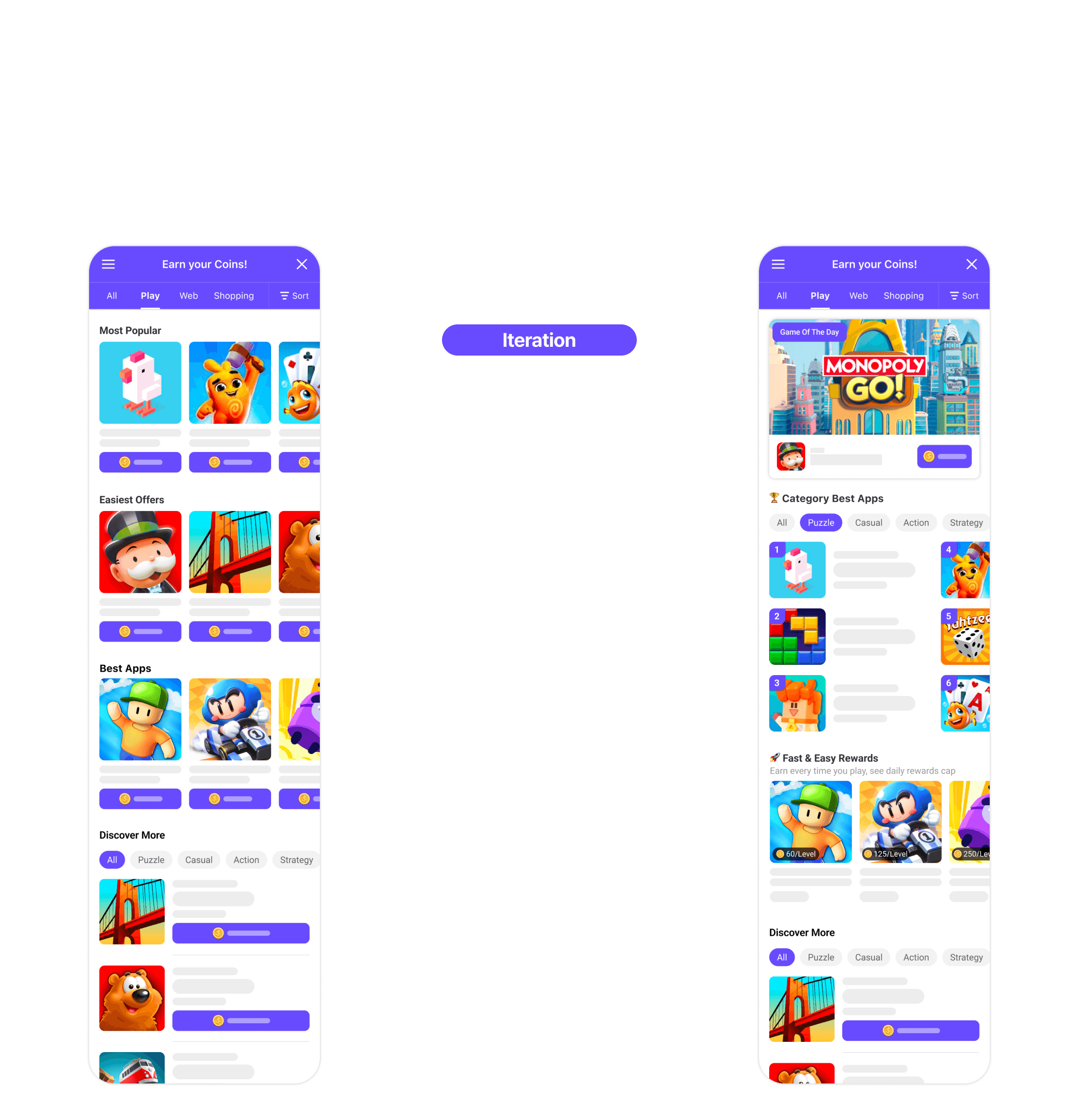Iteration result — refined Play Tab with personalized curation