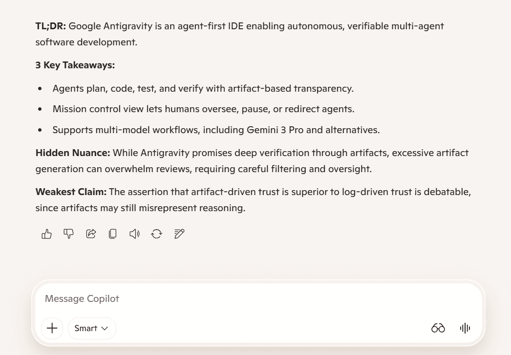 copilot use case about condensing a teachnical blog post