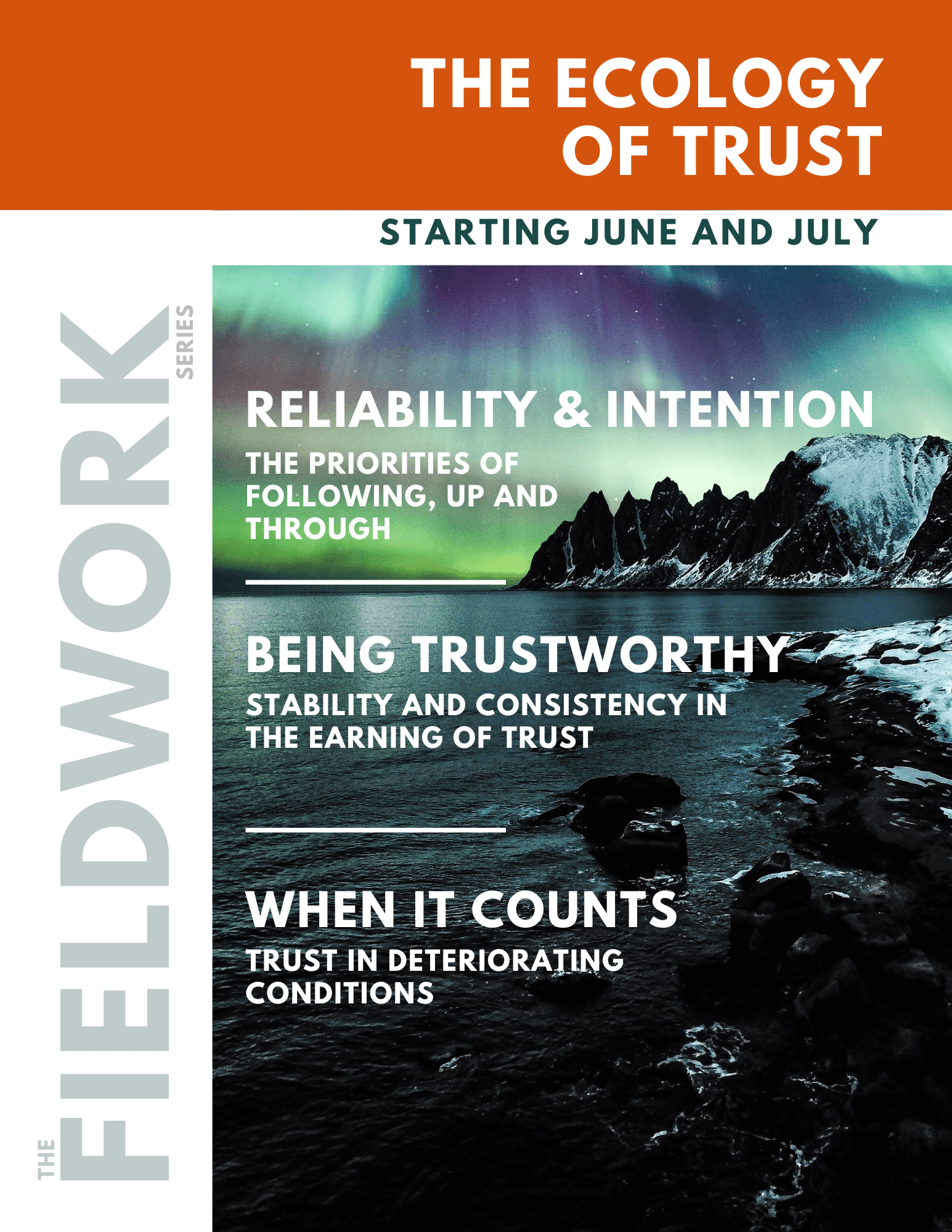 Cohort Graphic that says The Ecology of Trust and The Fieldwork Series.