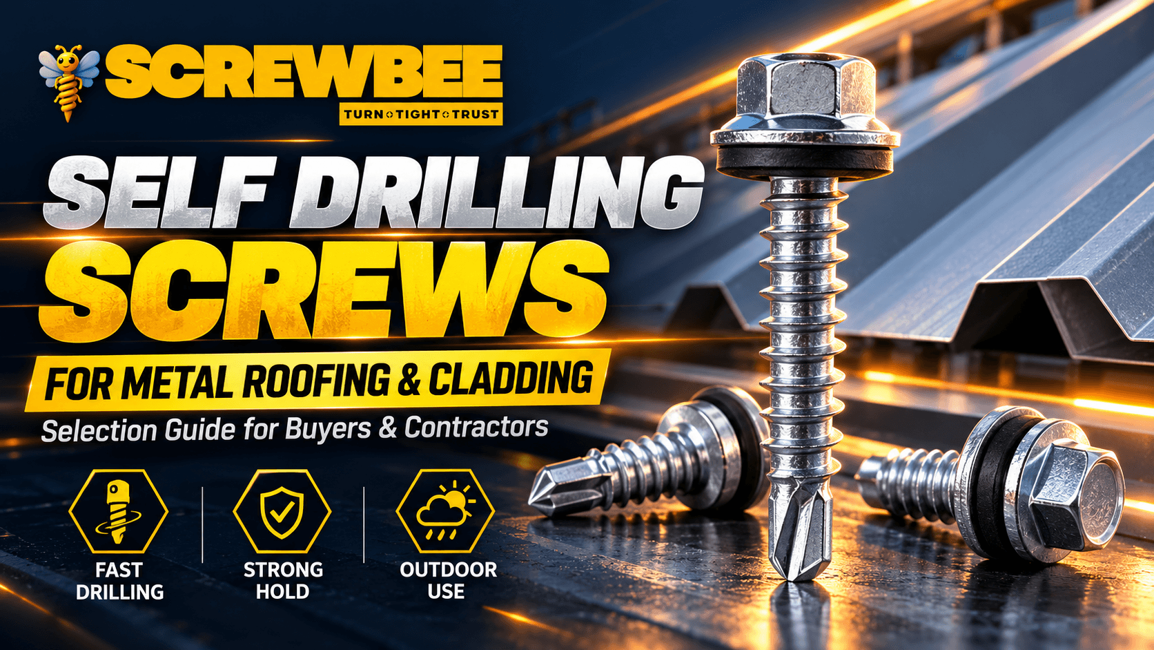 ScrewBee self drilling screws for metal roofing and cladding applications