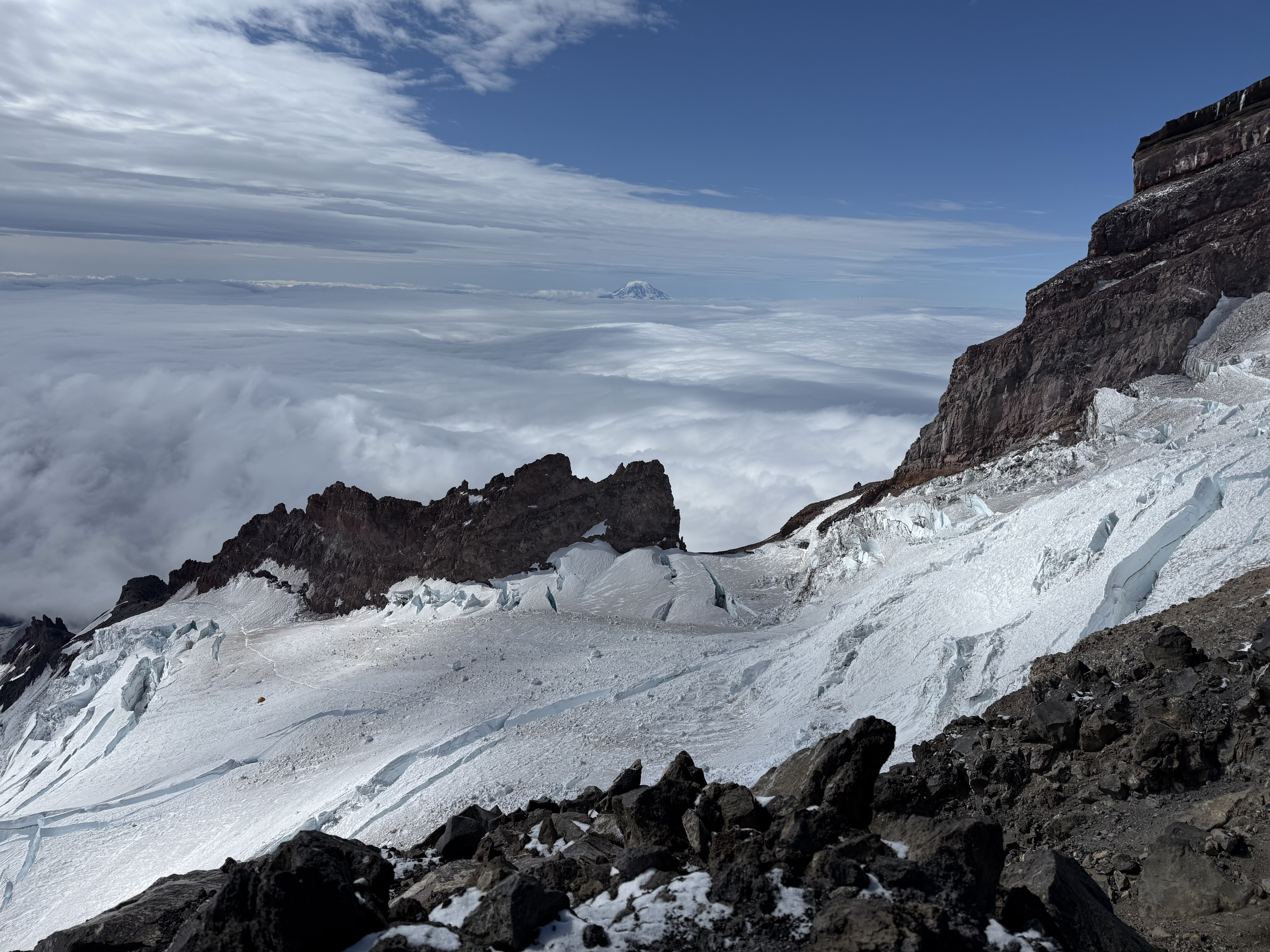 Drone shot of a running track at night