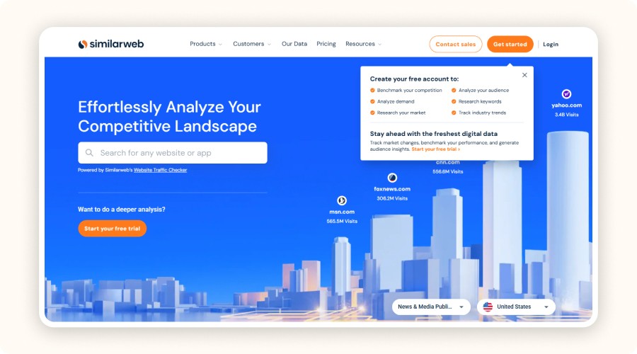 SimilarWeb Home Page