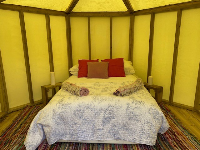 Inside pods at Barcombe Yurts, Sussex