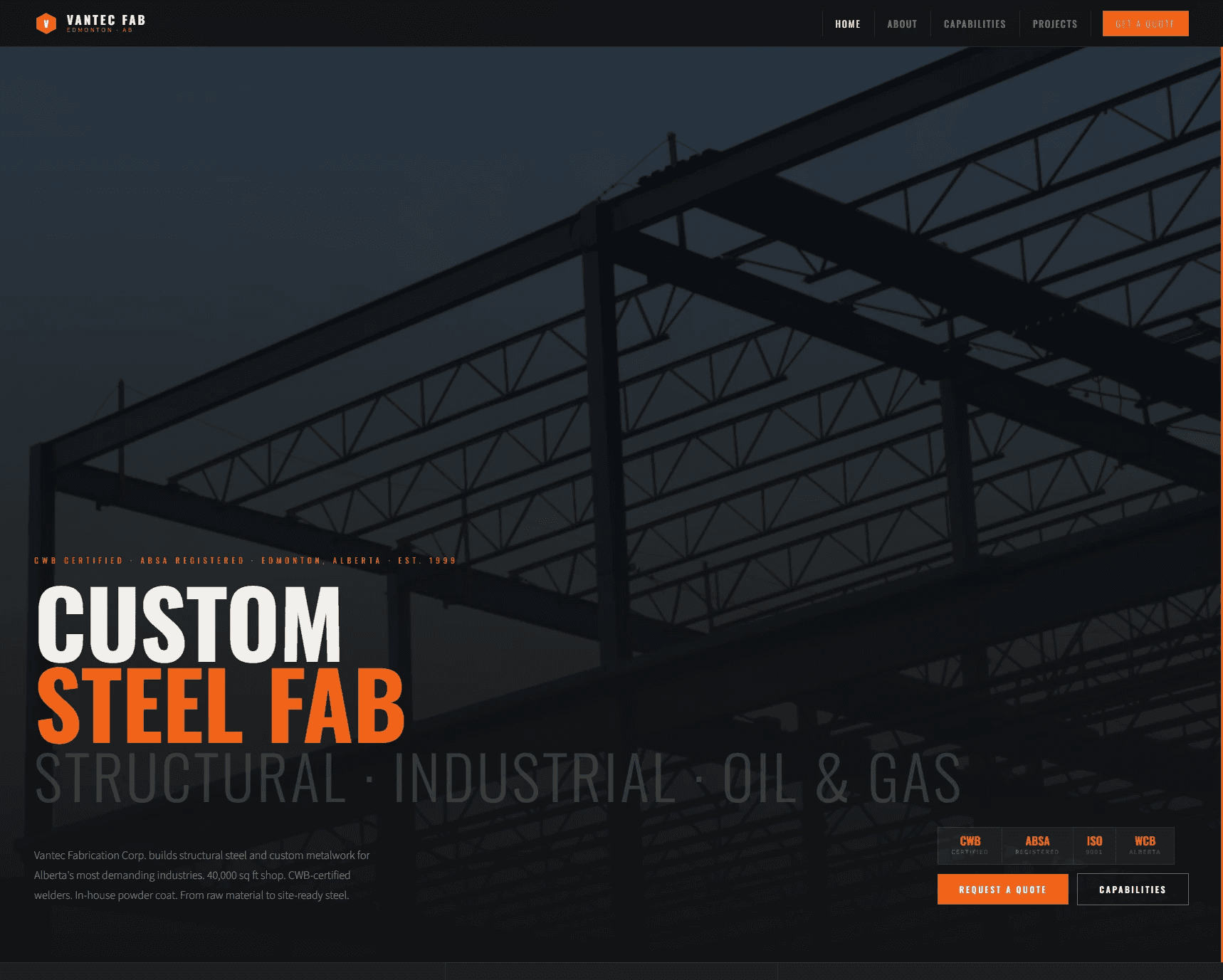 Vantec Fab — web design project by Trenton Digital Designs