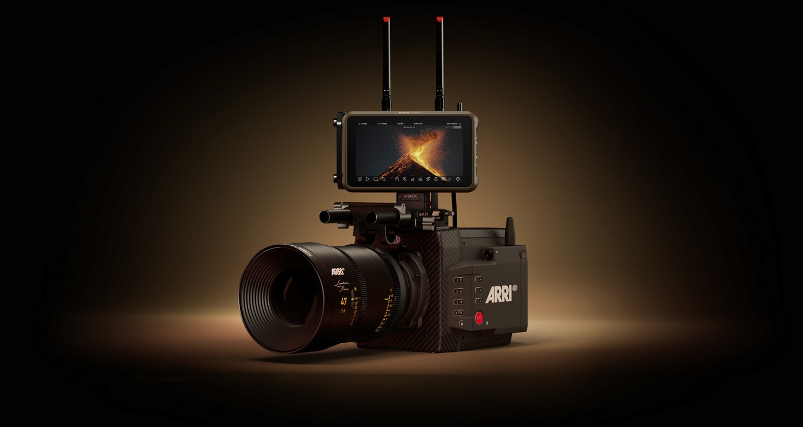 atomos ninja mounted on camera