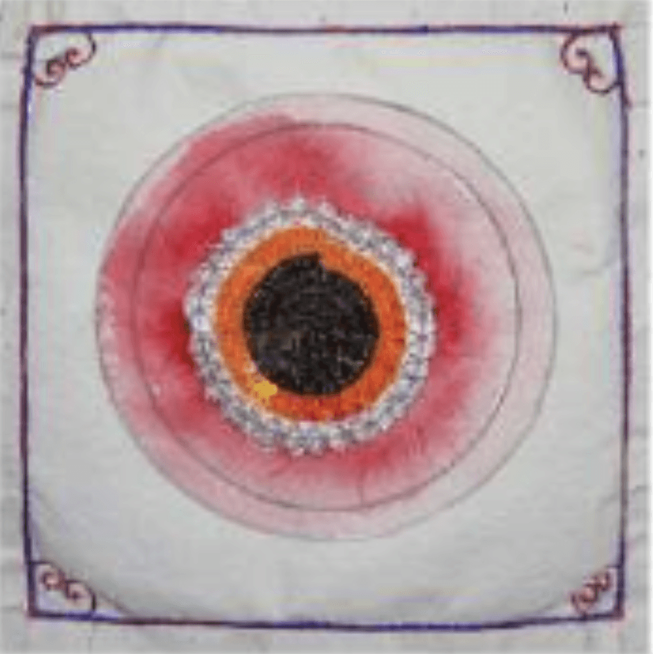 herd of sheep on road painting