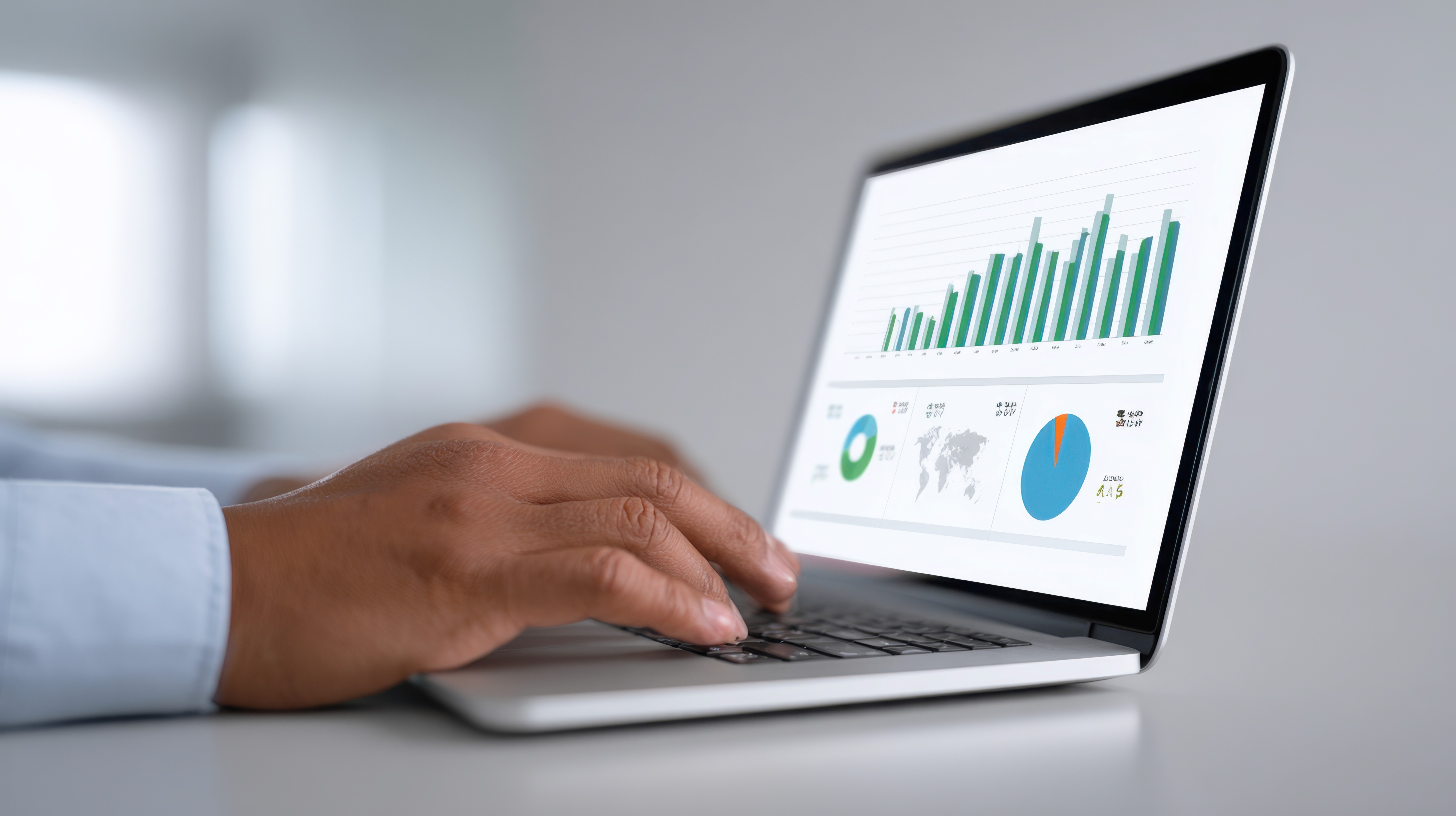 A person analysing a data dashboard