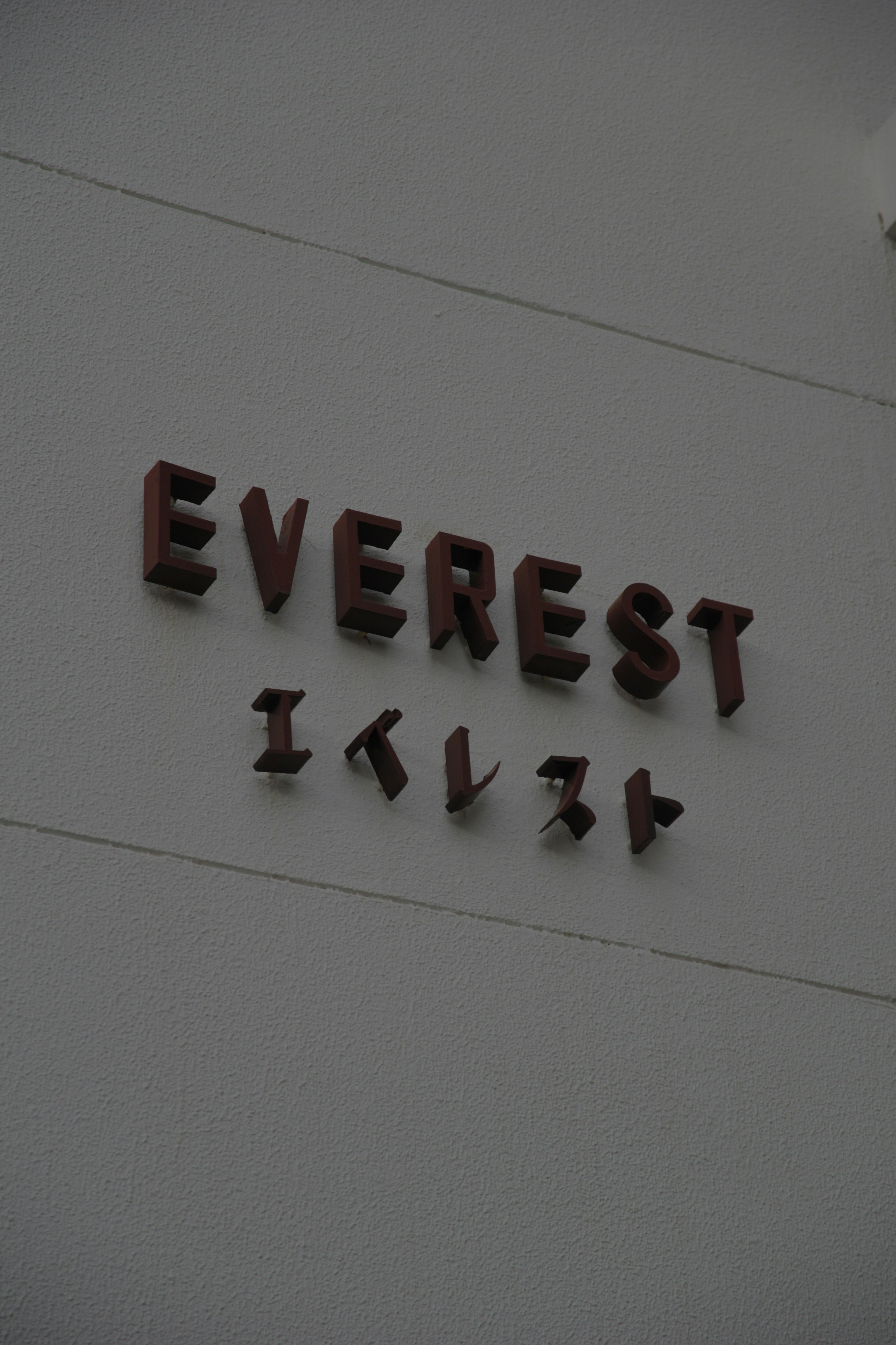 Everest sign in english and japanese