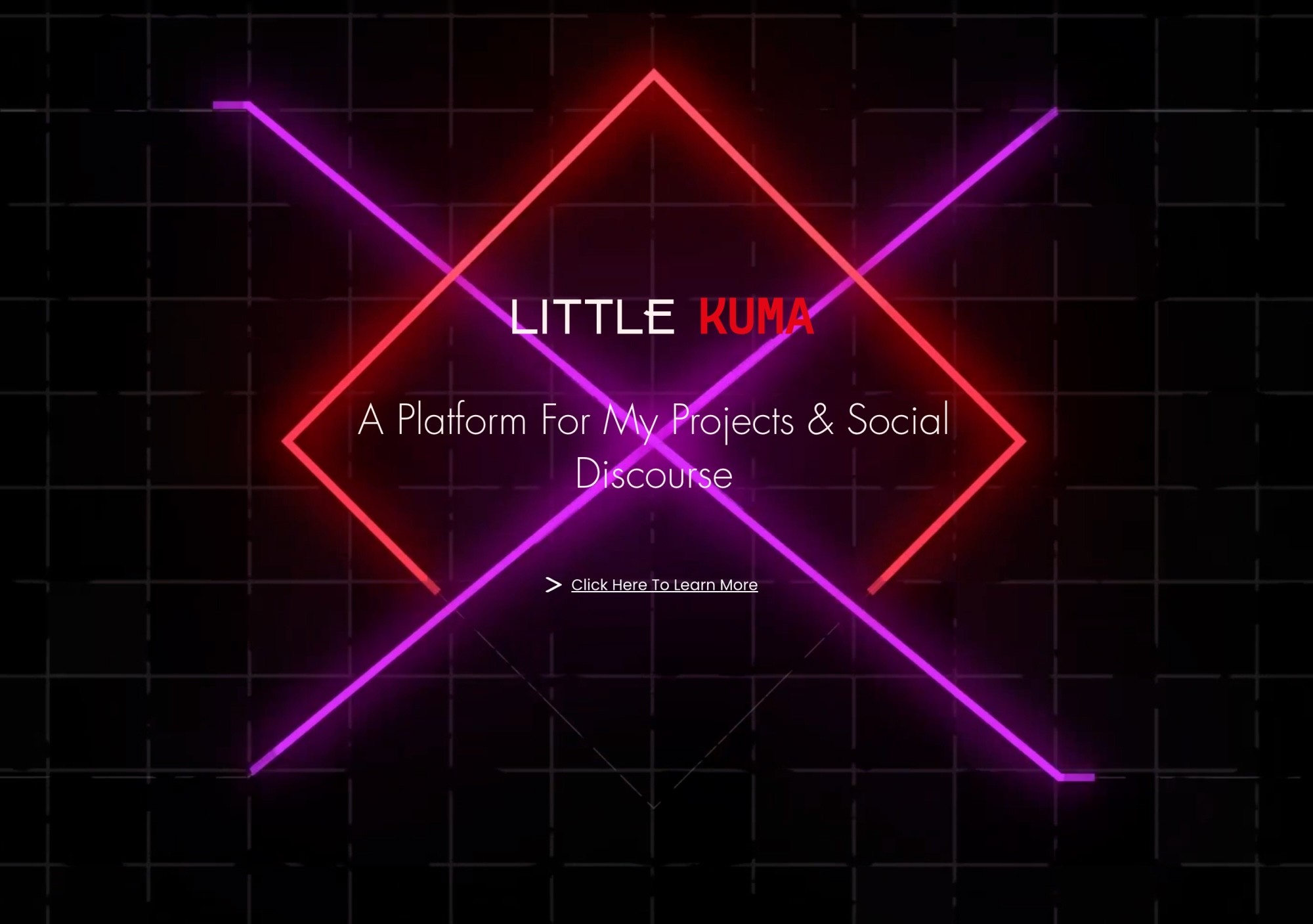 Splash screen of the hero section of my first portfolio