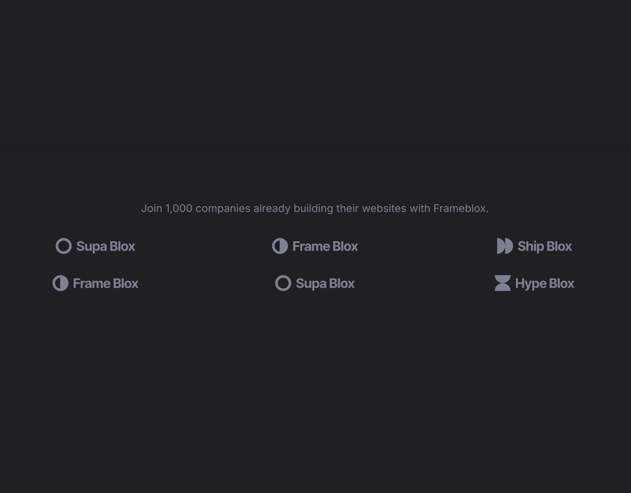 Framer Dark Logos Section - Frameblox UI