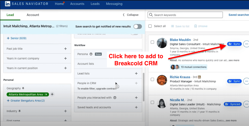 How to add leads to CRM for LinkedIn Account-Based Marketing