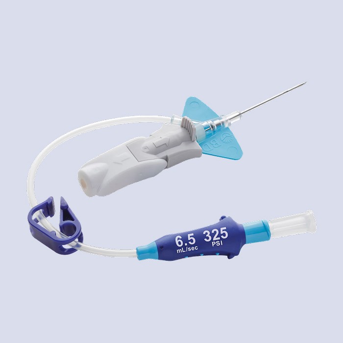 a gloved hand holding a test tube filled with liquid