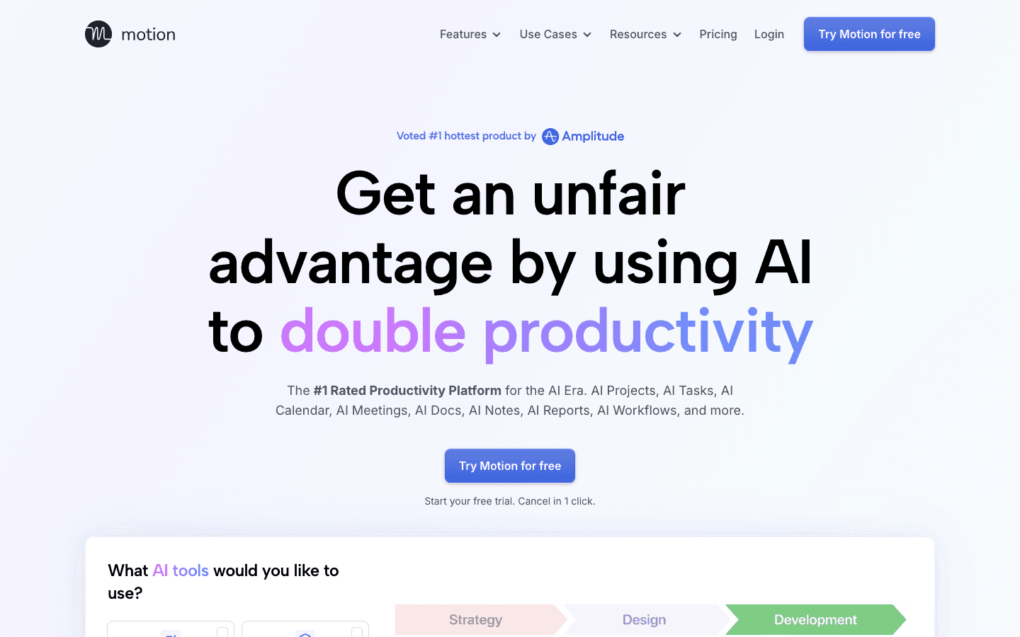 Motion AI calendar and task scheduling