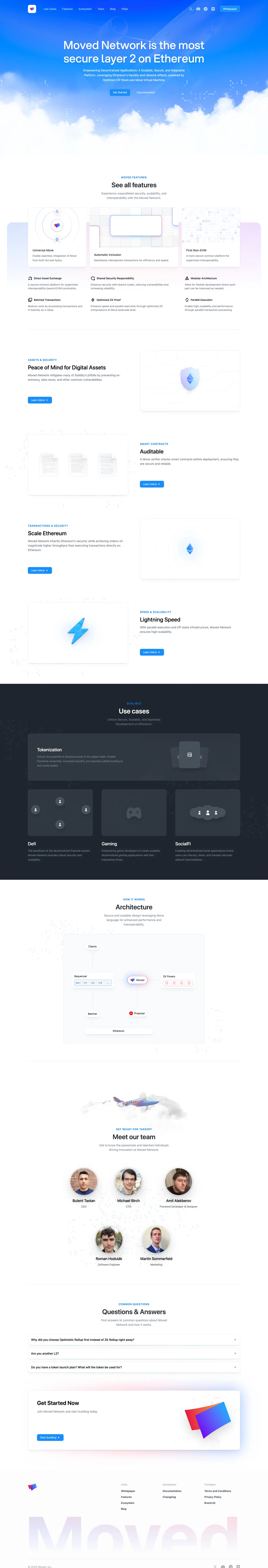 Moved Network landing page screenshot showcasing NFT / Crypto / Web3 design