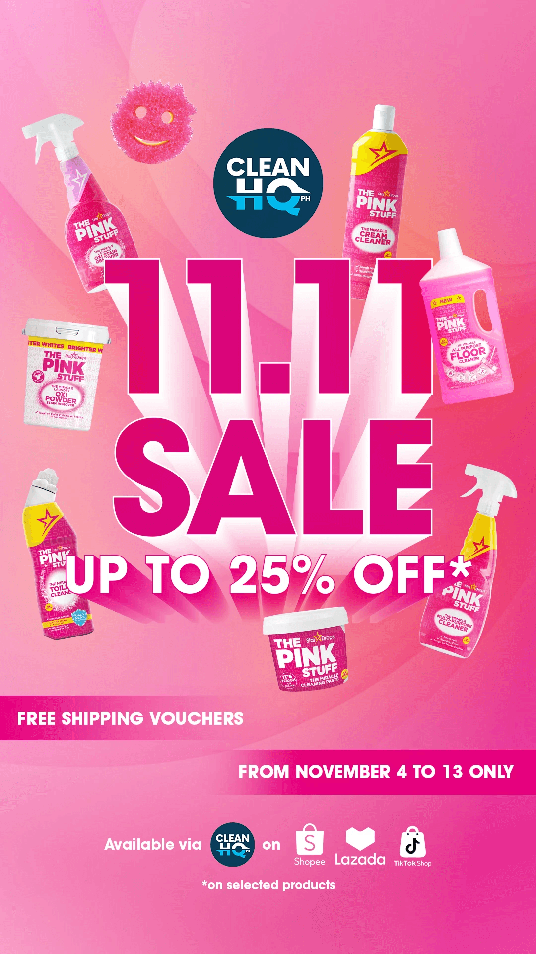 Social media design for The Pink Stuff