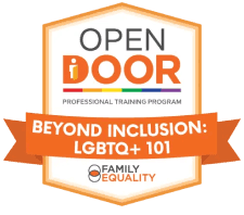 open door lgbtq+ 101 badge