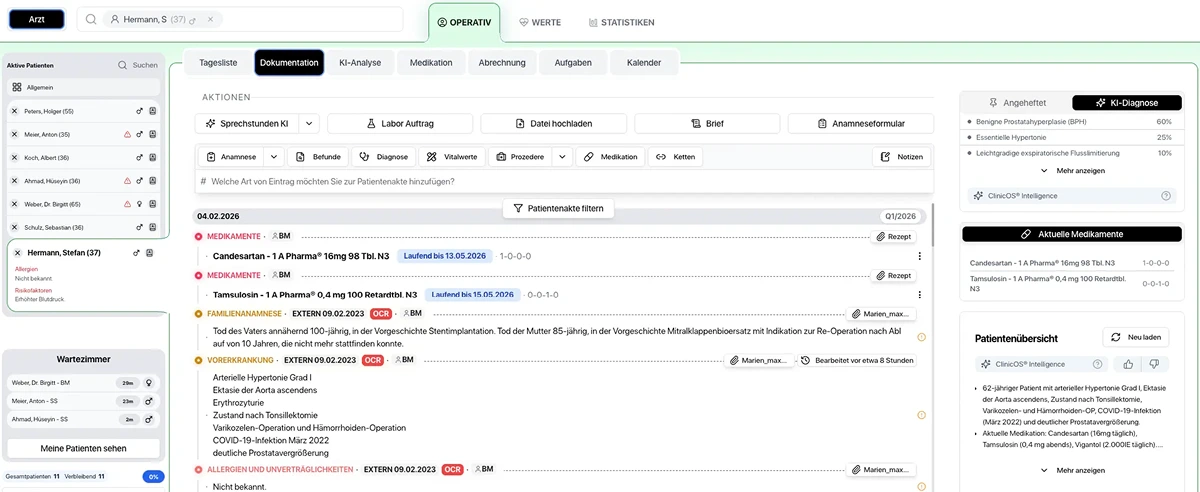 Dashboard interface with data tables