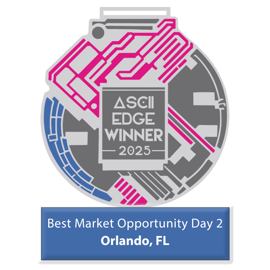 2025 ASCII Award Winner for Best Market Opportunity Day 2, Orlando, FL.