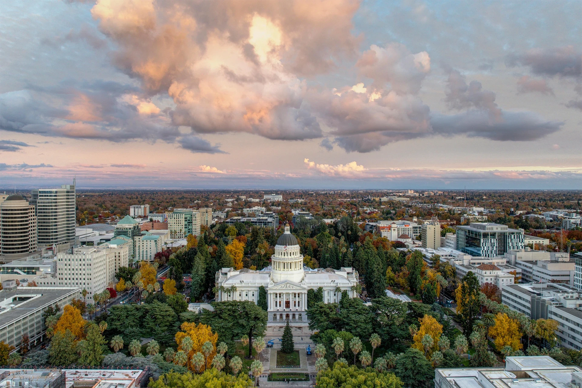California State Capital building from above
