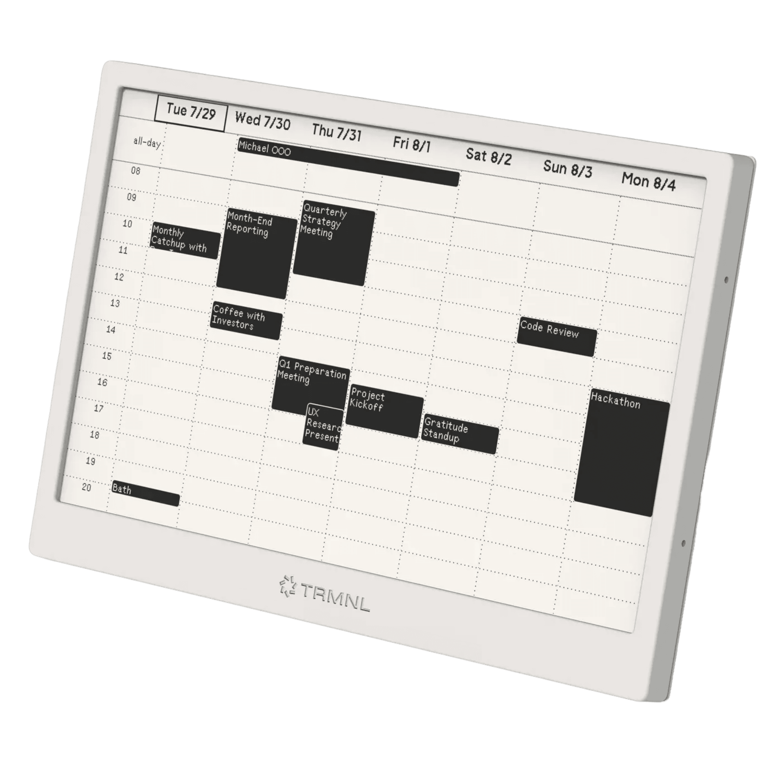 Calendar view on TRMNL (OG)