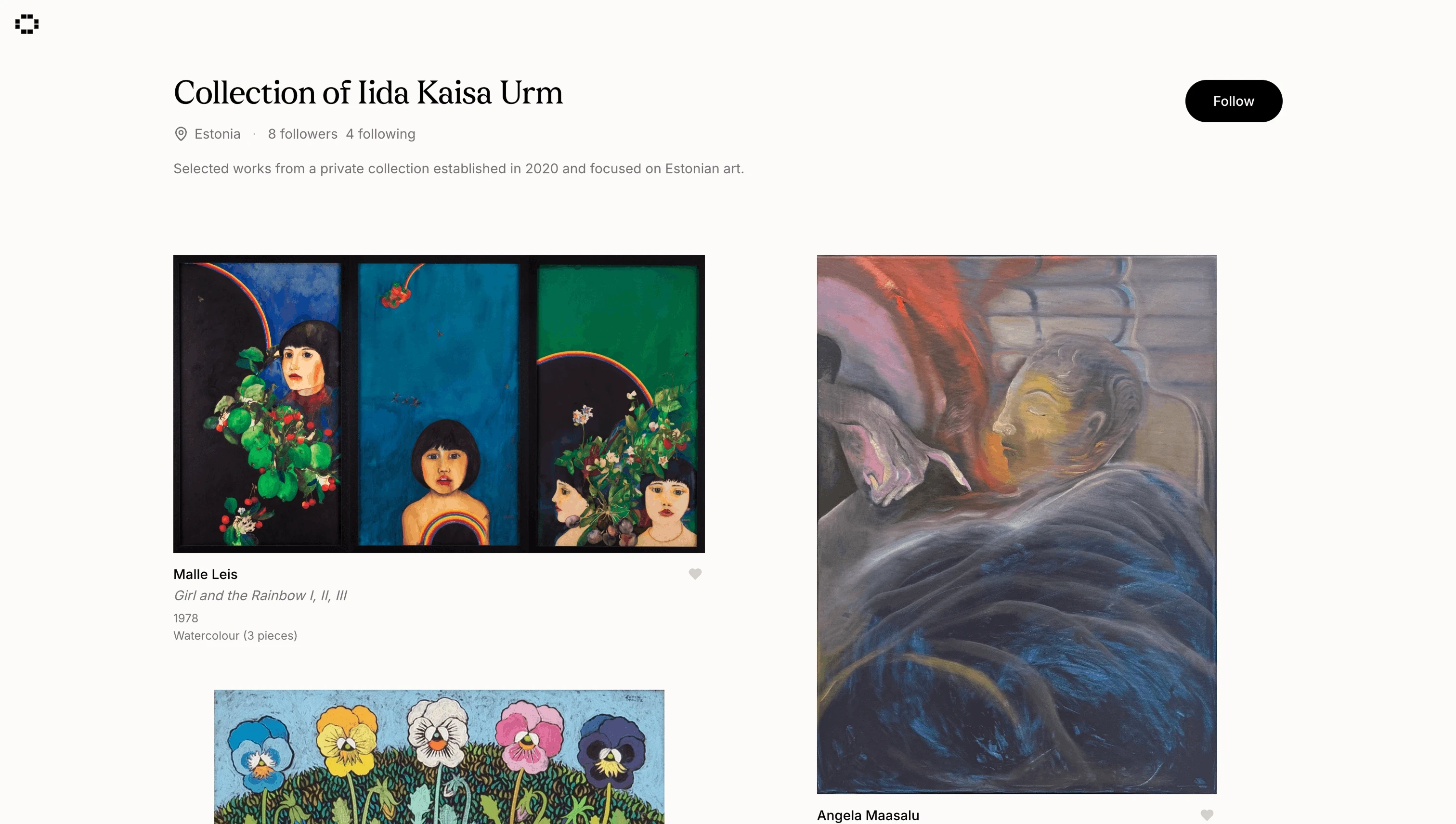 Featured collection screenshot from Artopia public collection page.