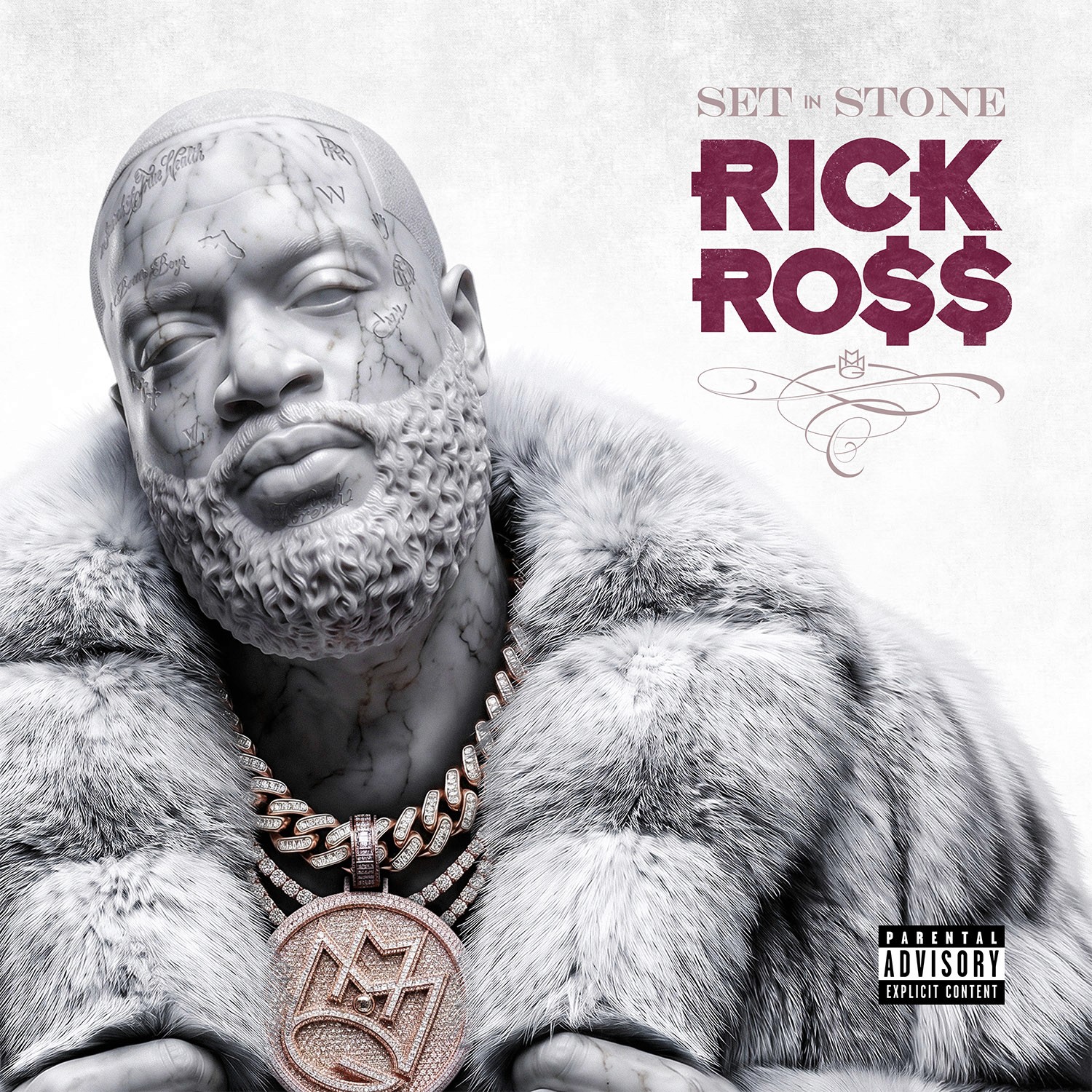 Rick Ross Set in Stone album cover, art direction and design by Andrea Motta