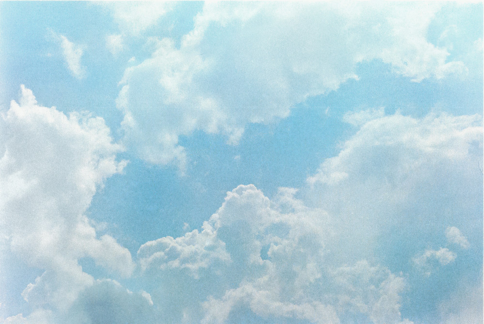 White clouds in a blue sky