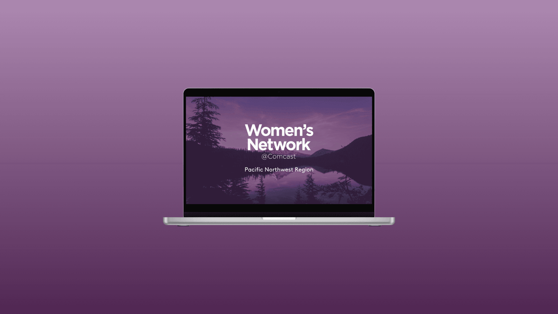 Laptop with Women's Netowork Background