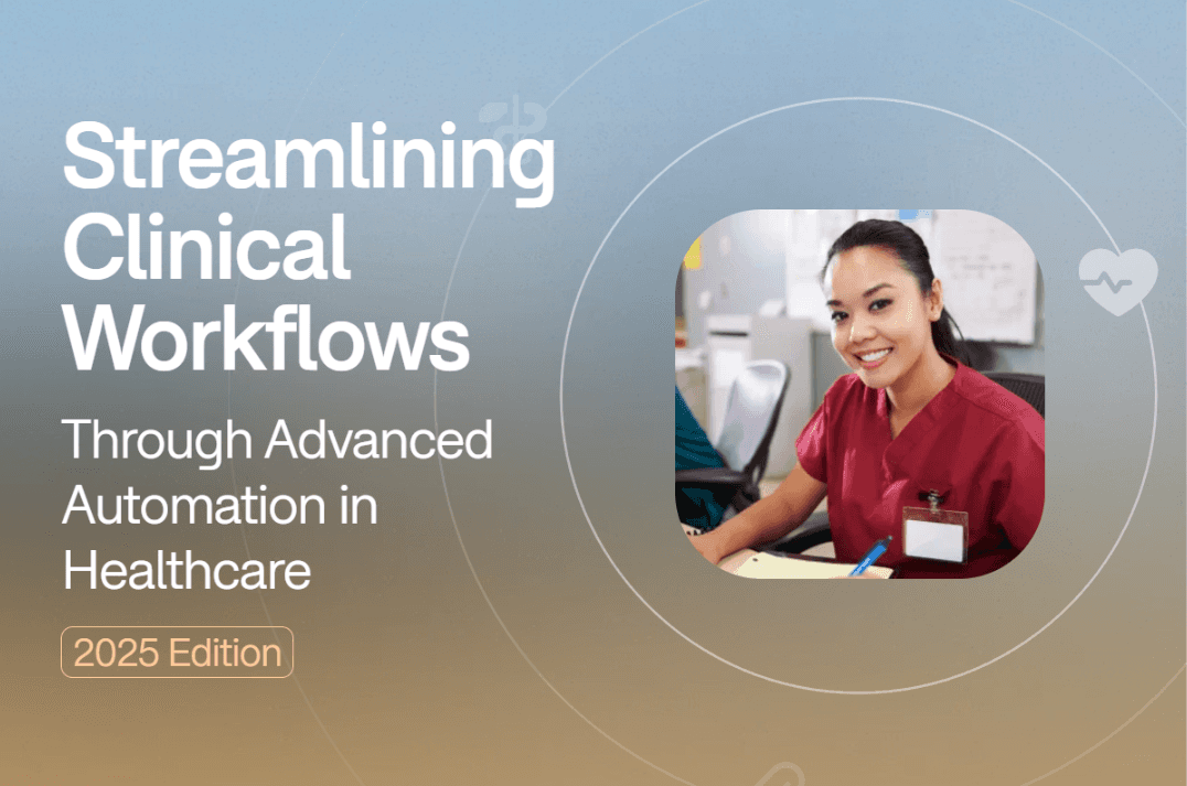 Digital health solutions illustrated by a doctor using a laptop in a modern medical office.