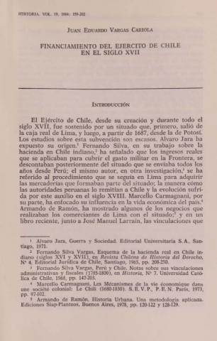 Financiamiento del ejército de Chile en el siglo XVII