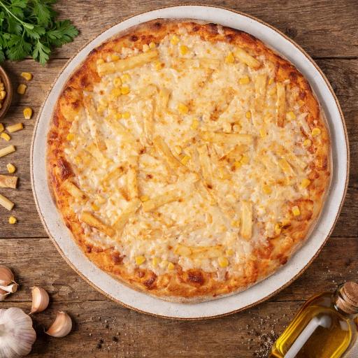 pizza with green leaf vegetable