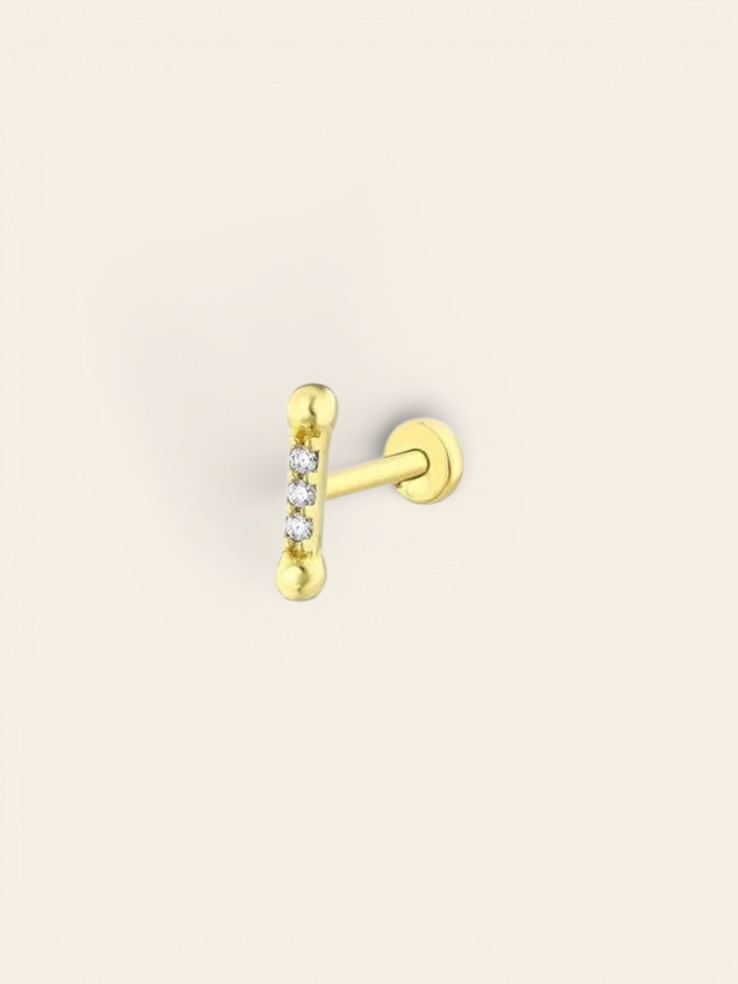 Assos Pırlanta 14 Ayar Altın Taşlı Tragus Piercing Küpe