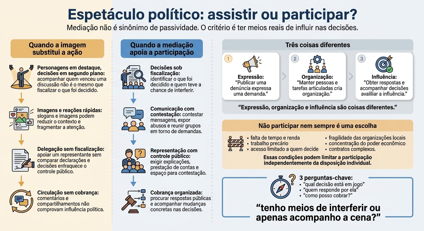 Espetáculo político: assistir ou participar?
