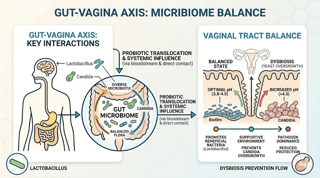 Gut-vagina axis and how gut microbiome changes affect yeast infection risk