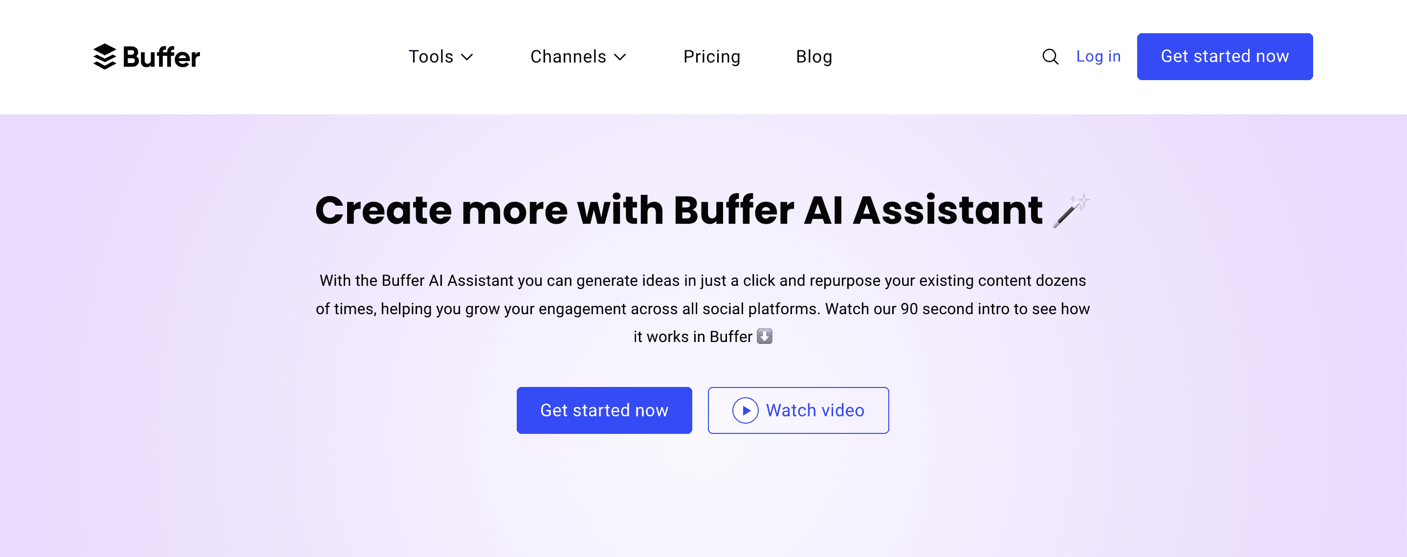 Buffer home page