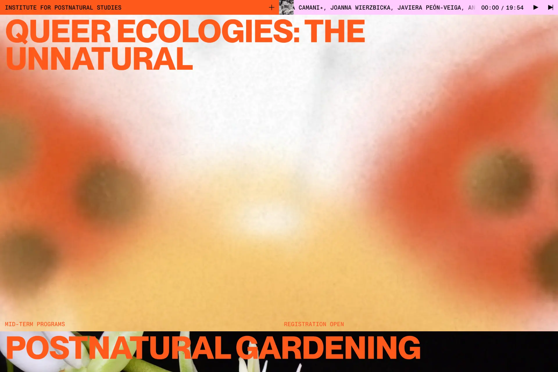 Screenshot of The Institute for Postnatural Studies website