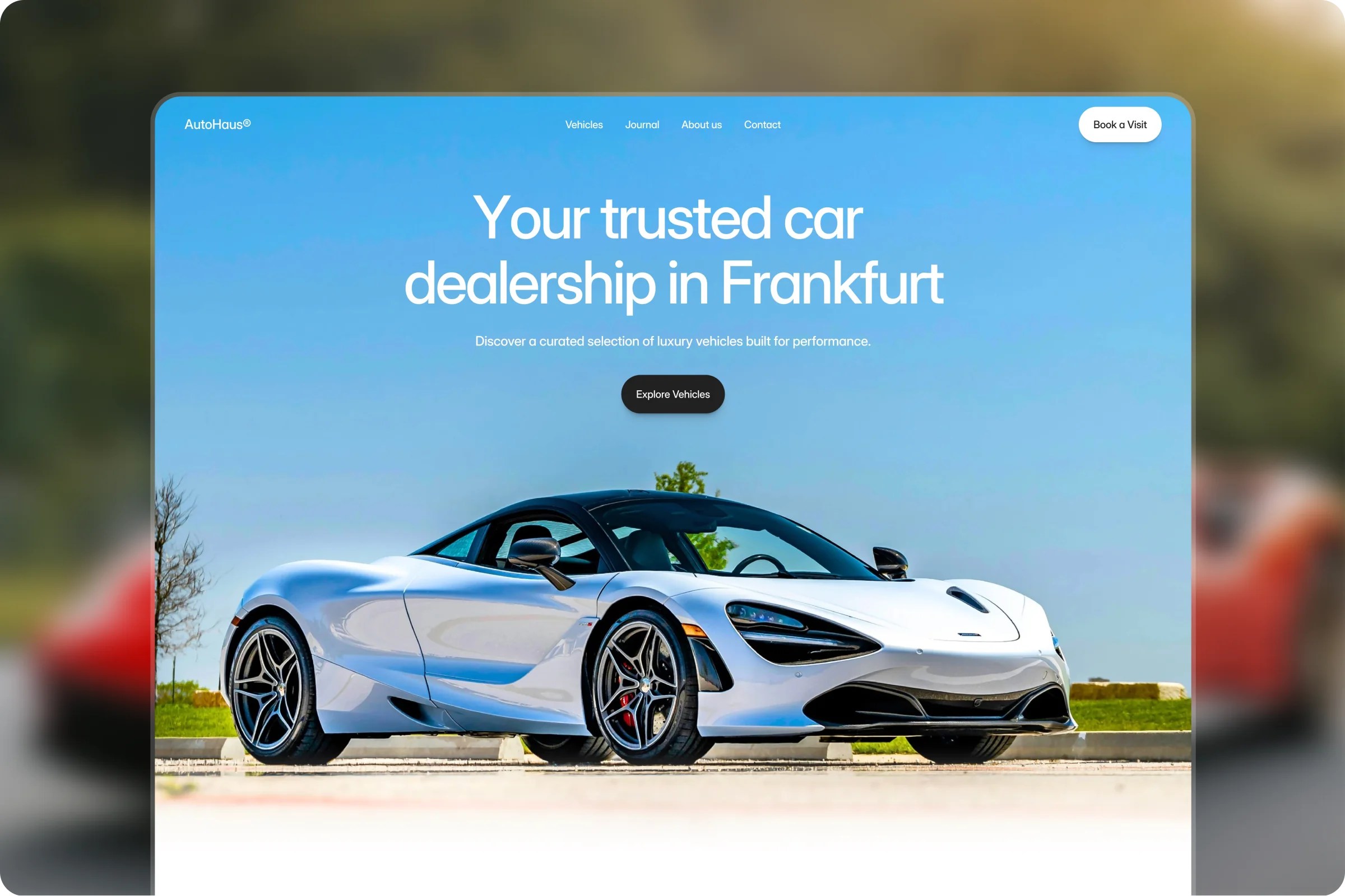 Example of car dealership website template built for conversions