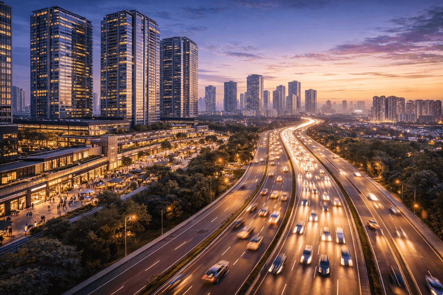 Aerial view of Sector 88 Gurugram showcasing expressway connectivity to business districts and residential areas