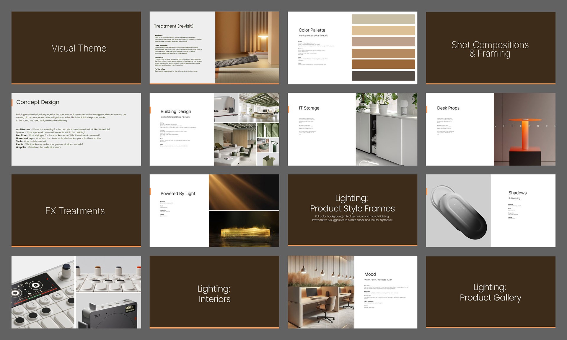 Zoomed-out view of art direction and design direction for Solar K980