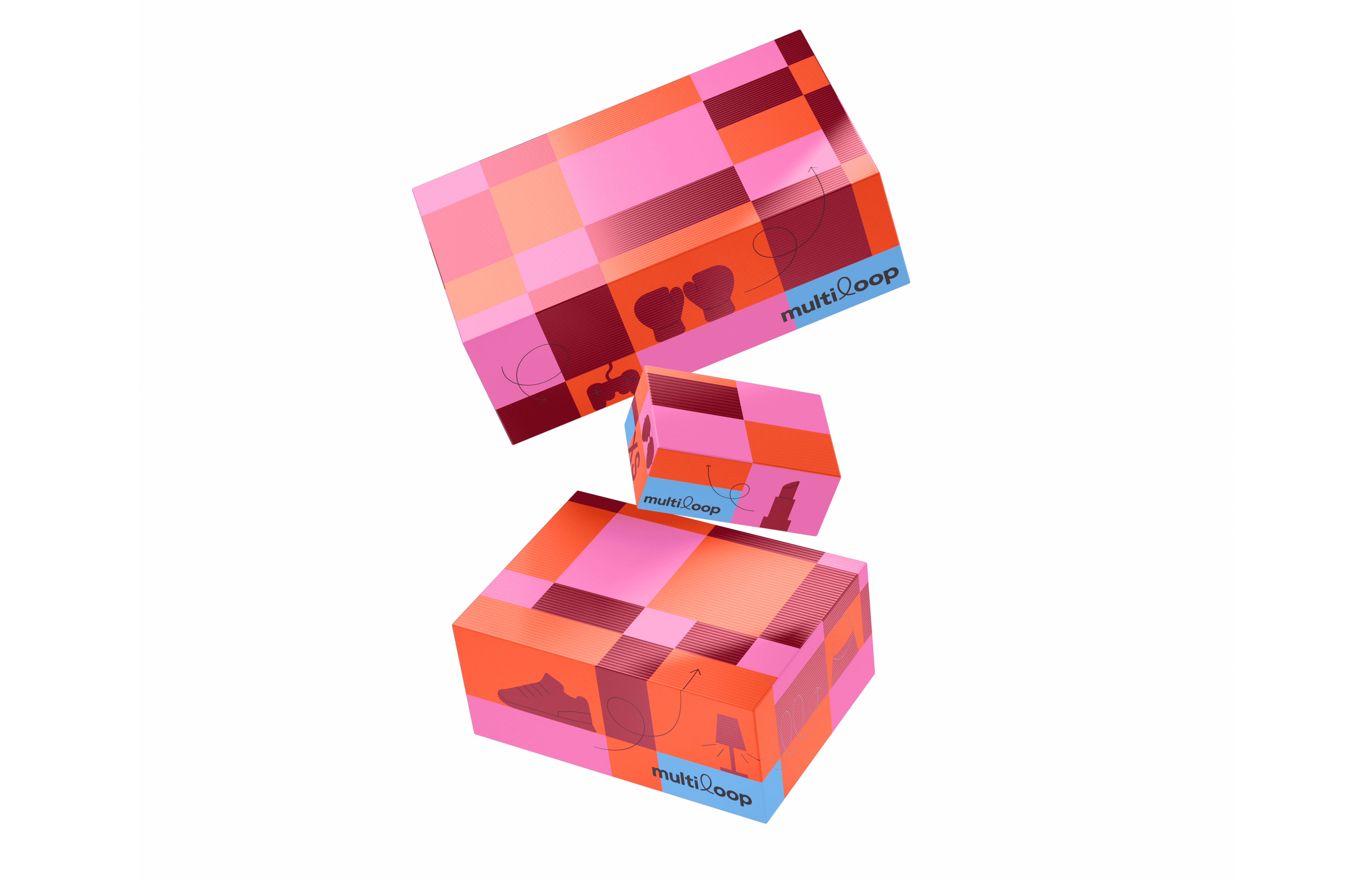 Multiloop-Reuse-Verpackungen in verschiedenen Größen und Formaten für nachhaltigen Versand im E-Commerce