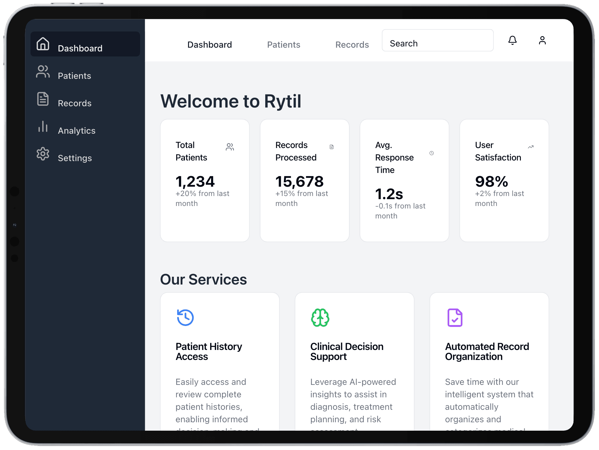 iPad Pro 11 - SAAS Dashboard