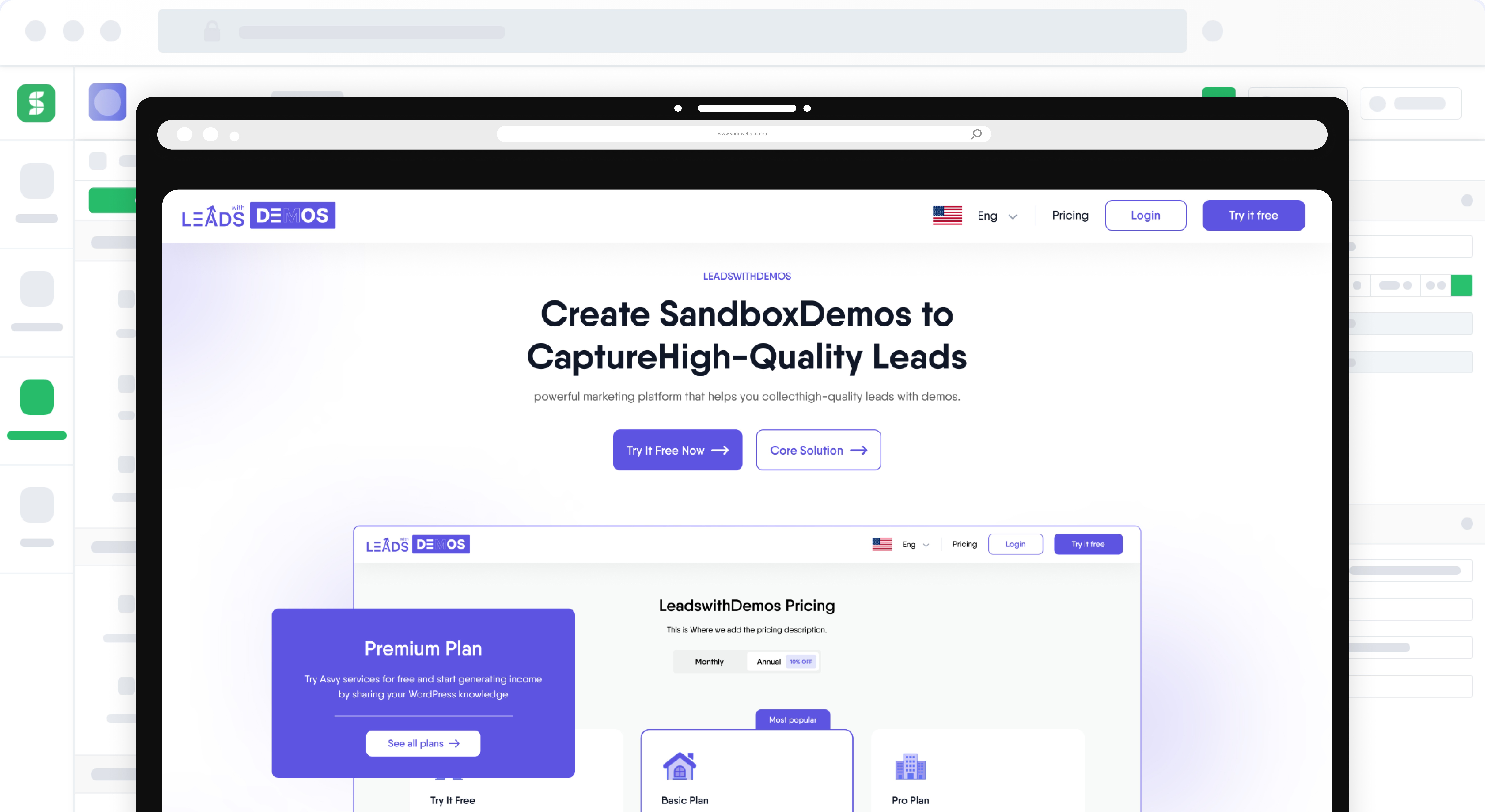 Laptop showing Bloomy UI