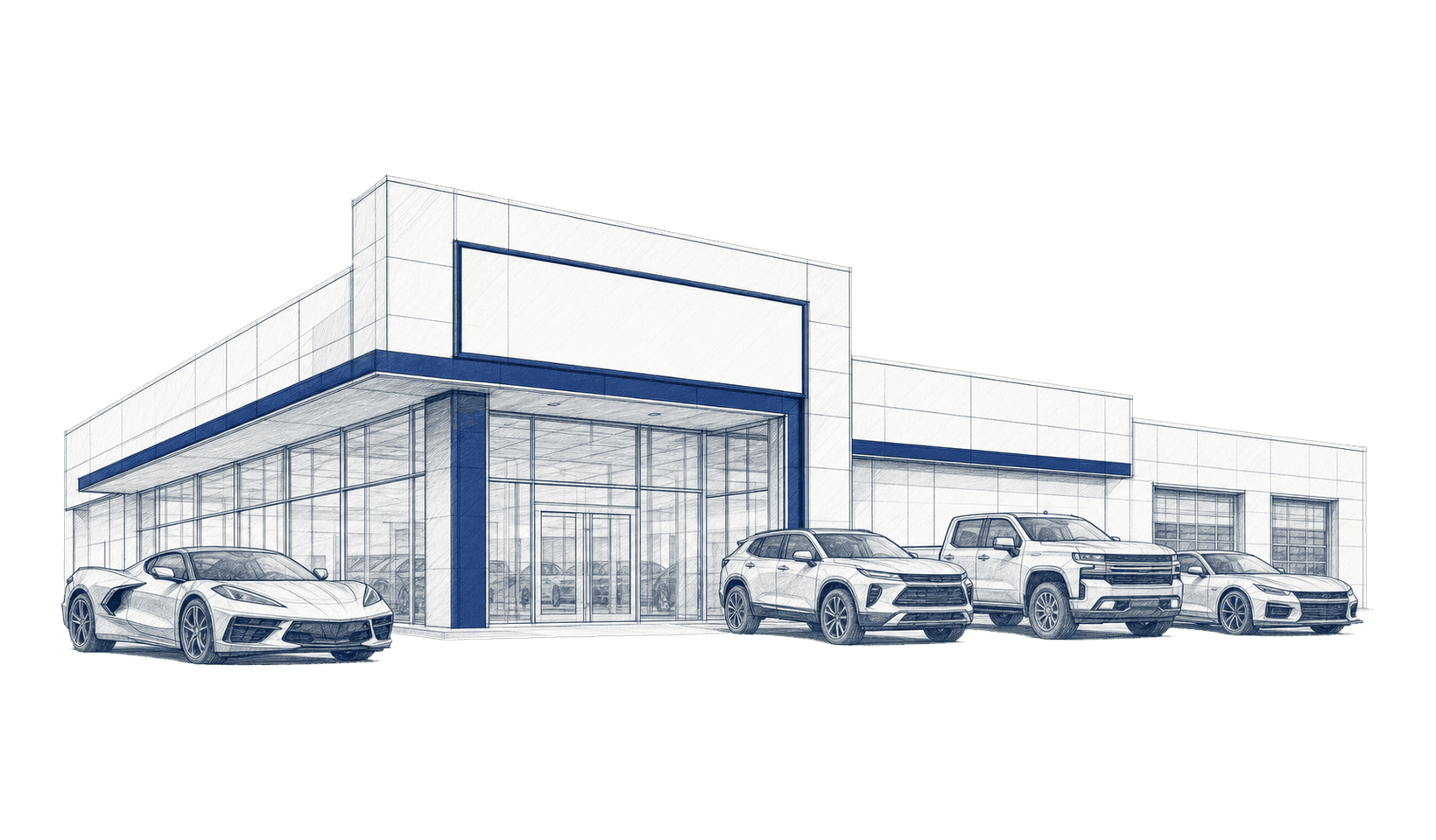 Turner Chevrolet technical dealership illustration