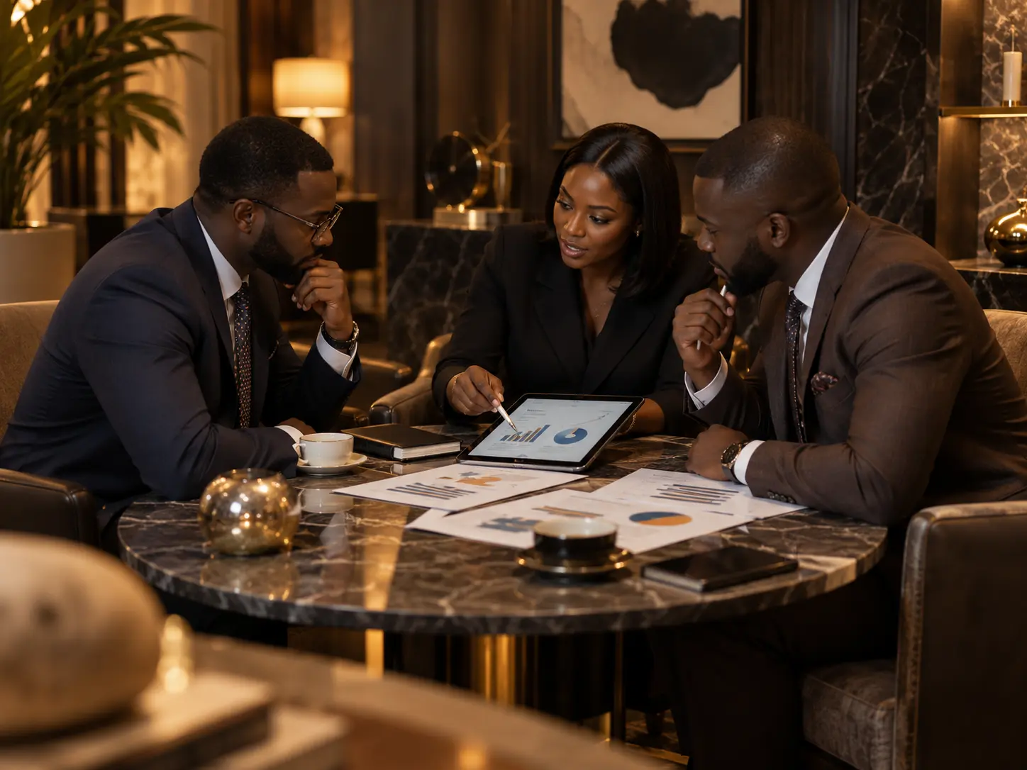 Financial advisor consulting with a business client in Ghana