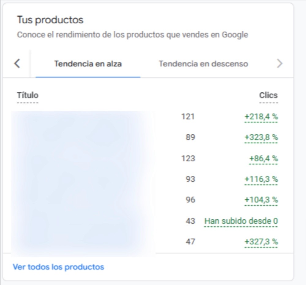 Productos en google merchant center next