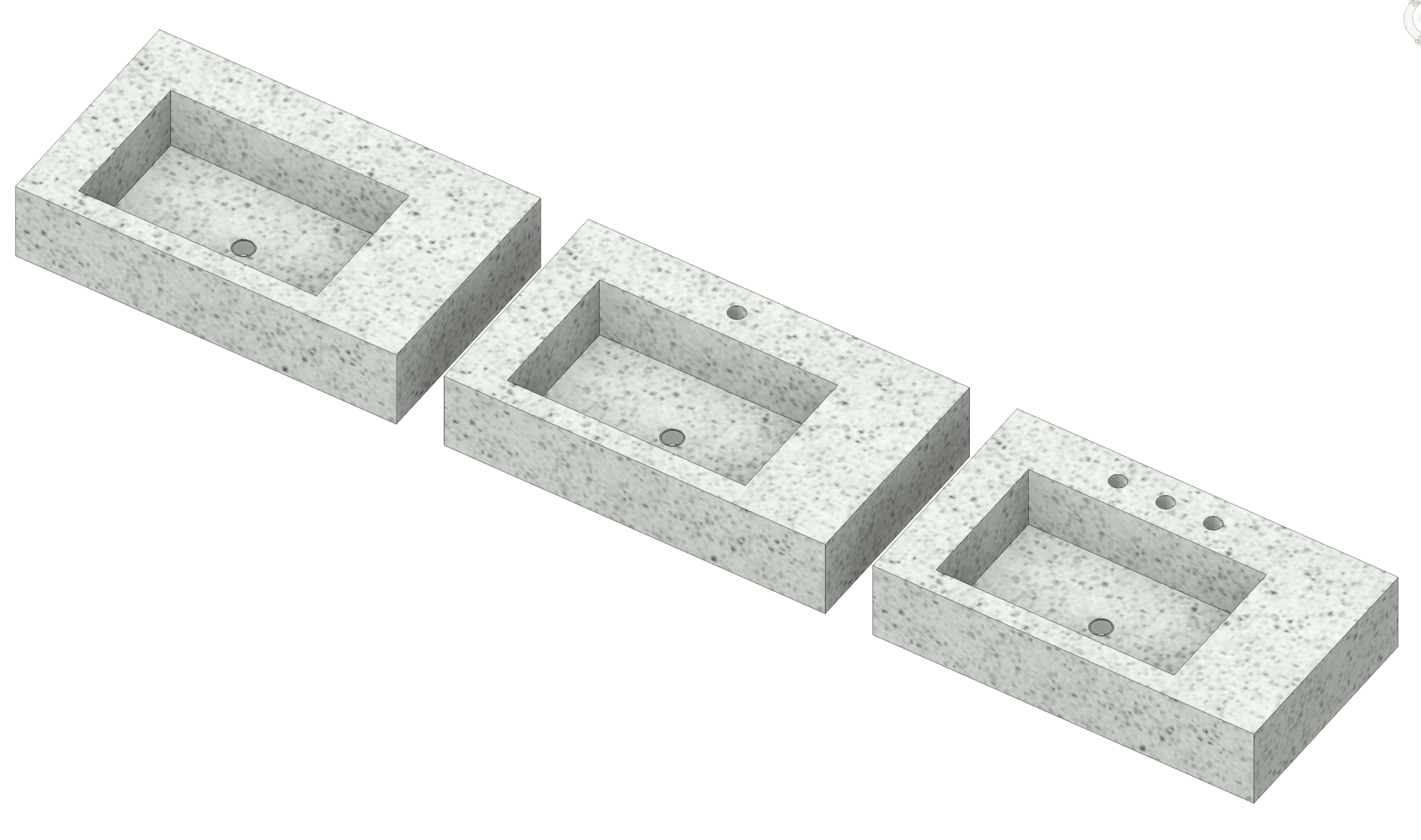 The family has zero, one and three tap-hole types.