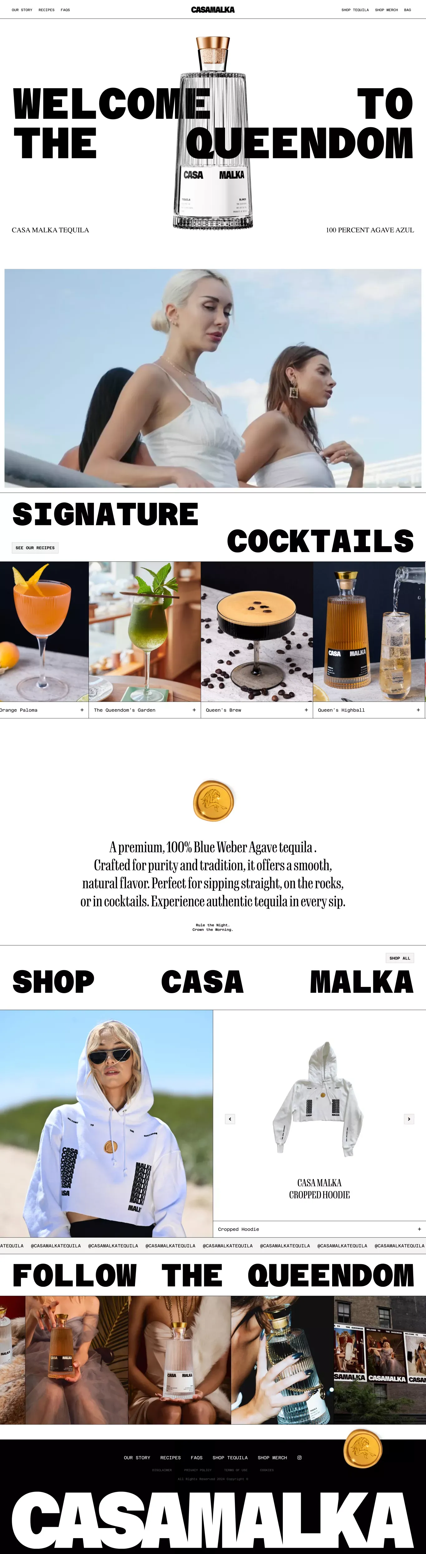 Casa Malka ecommerce page screenshot showcasing Ecommerce and Food & Drinks design