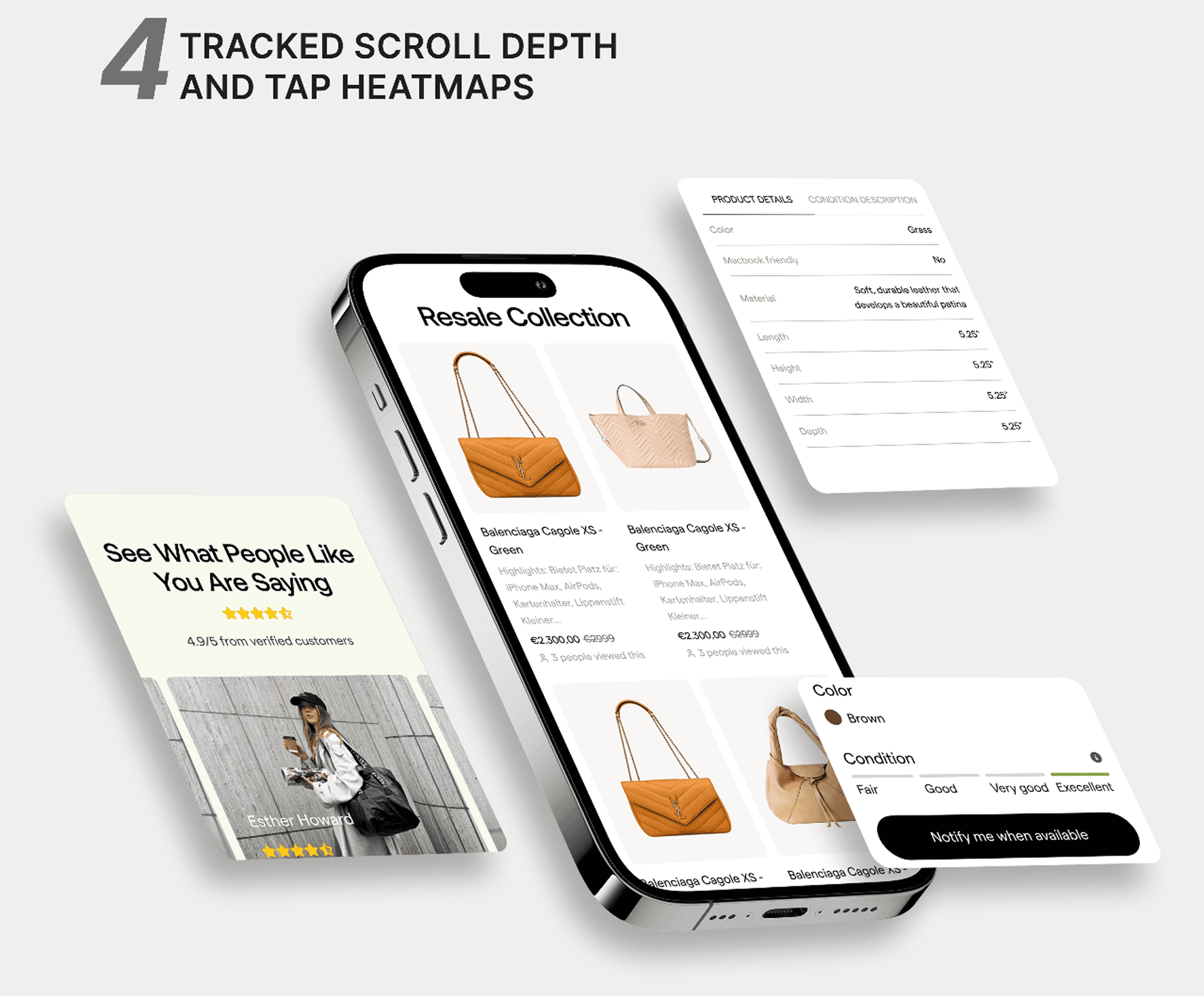 Before and after ecommerce website redesign for luxury brand